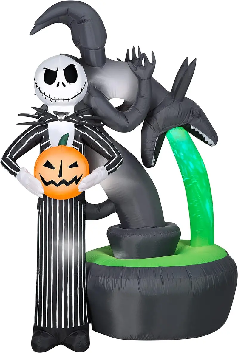 Jack Skellington Town Fountain Light Show – Animated Halloween Water Feature Display