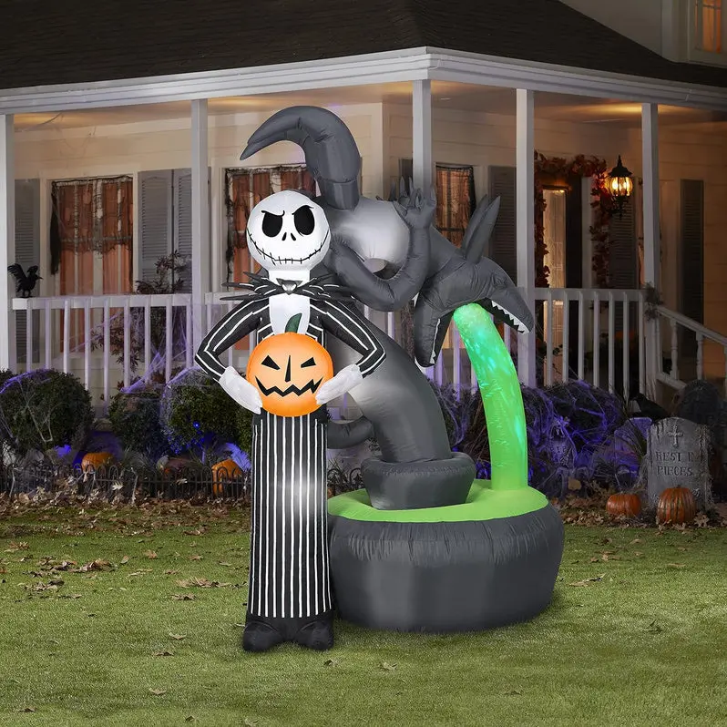 Jack Skellington Town Fountain Light Show – Animated Halloween Water Feature Display
