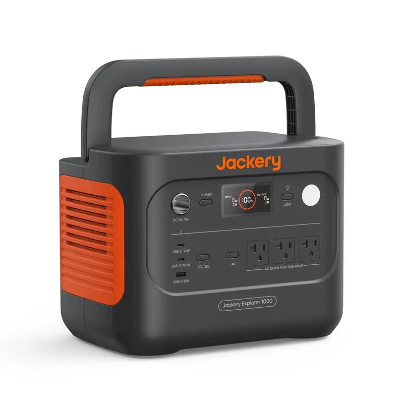 Jackery Explorer 1000 v2 Portable Power Station – 1002Wh LiFePO4 Battery, Solar Ready, Quiet Off-Grid Energy