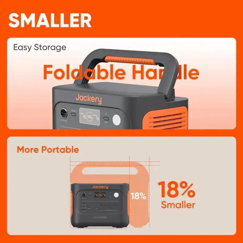 Jackery Explorer 1000 v2 Portable Power Station – 1002Wh LiFePO4 Battery, Solar Ready, Quiet Off-Grid Energy