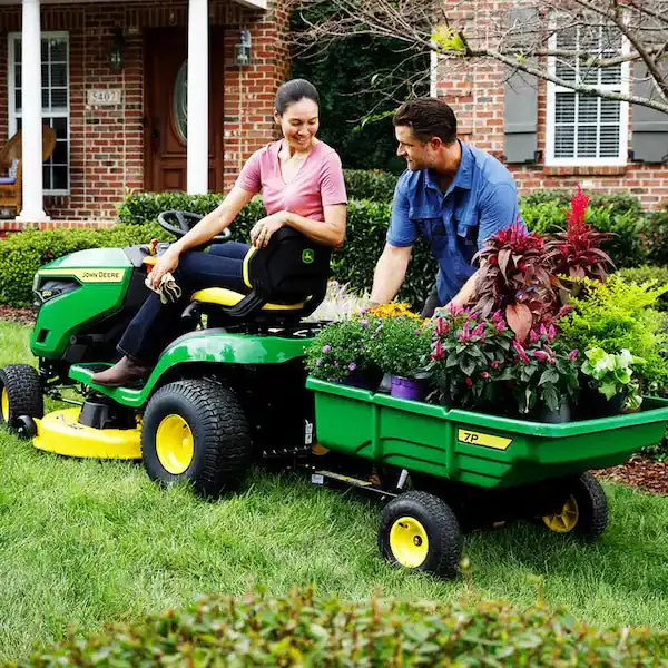 John Deere S100 42" Gas-Powered Riding Lawn Mower – 17.5 HP V-Twin Engine, Hydrostatic Transmission