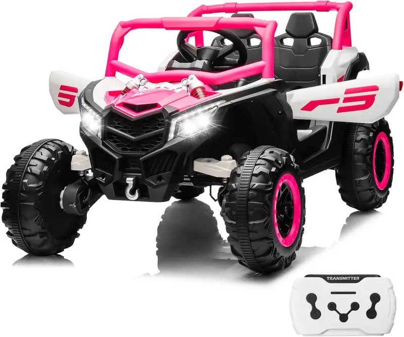 JOYRACER 4WD Remote Control Kids Car – Bluetooth-Enabled with MP3, Headlights, and Shock Absorption