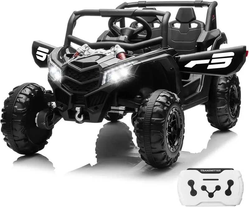 JOYRACER 4WD Remote Control Kids Car – Bluetooth-Enabled with MP3, Headlights, and Shock Absorption