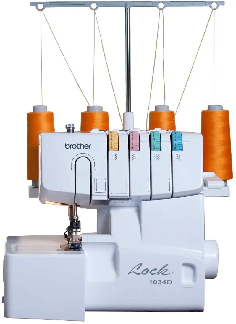 Juki 1034D Serger – Heavy-Duty Metal-Frame Overlock Machine, 1300 SPI, Trim Catcher & 3 Feet Included