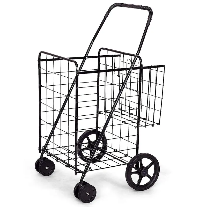 Jumbo Capacity Folding Shopping Cart – Multi-Use Carrier for Groceries, Luggage & More