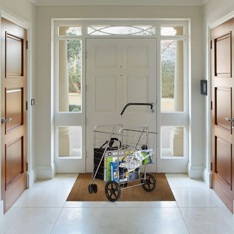 Jumbo Capacity Folding Shopping Cart – Multi-Use Carrier for Groceries, Luggage & More