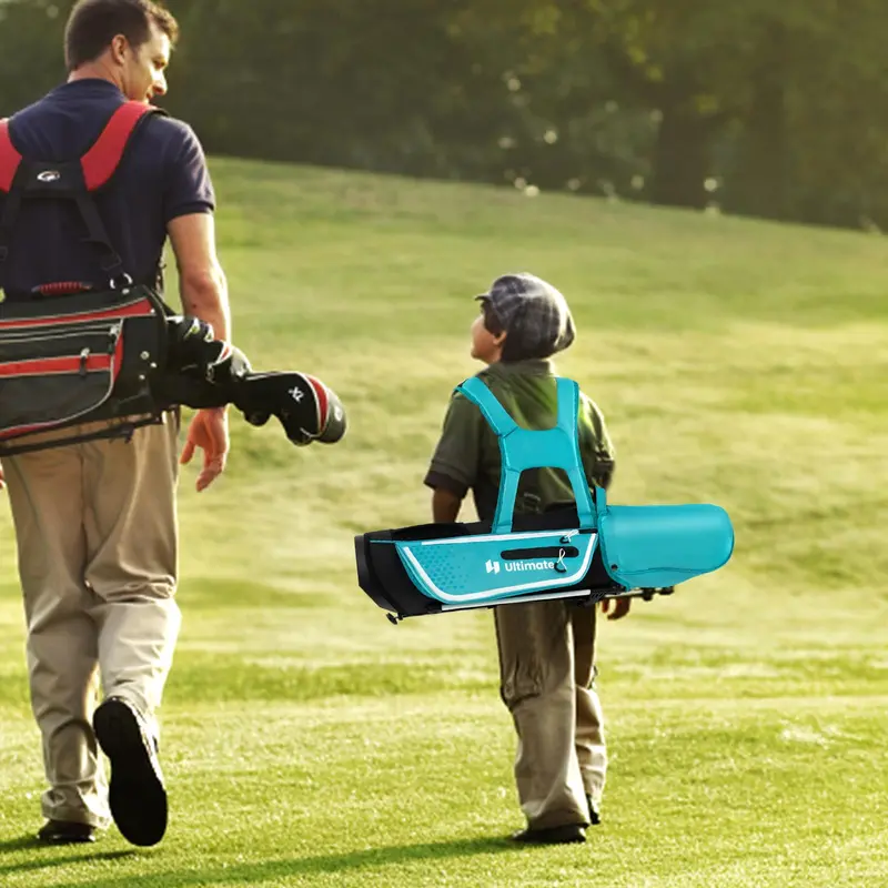 Junior Right-Handed Golf Club Set for Kids Including Stand Bag & Weatherproof Rain Hood 2