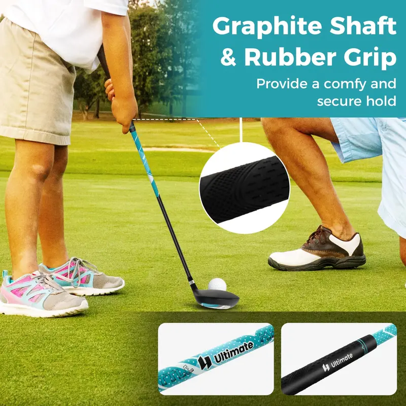 Junior Right-Handed Golf Club Set for Kids Including Stand Bag & Weatherproof Rain Hood