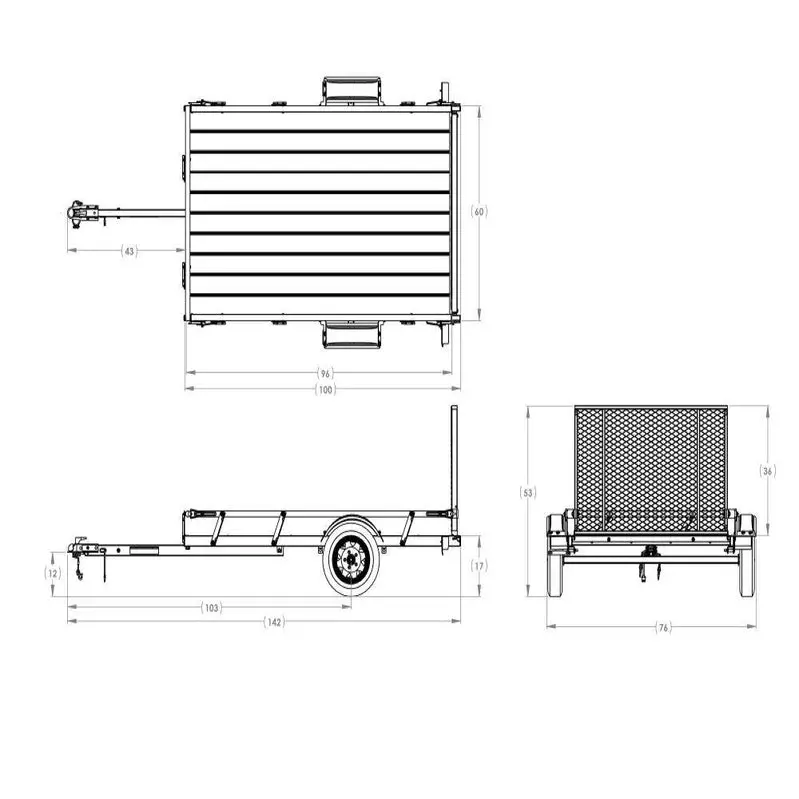 Karavan 5' x 8' Utility Trailer – Wood-Floor Cargo Hauler with Sliding Rail System for Secure Load Management
