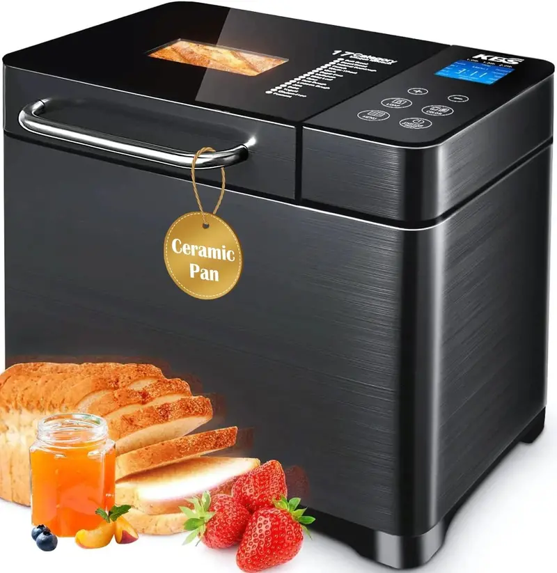 KBS 17-in-1 Stainless Steel Bread Maker – Dual Heating Elements, Custom Baking Options