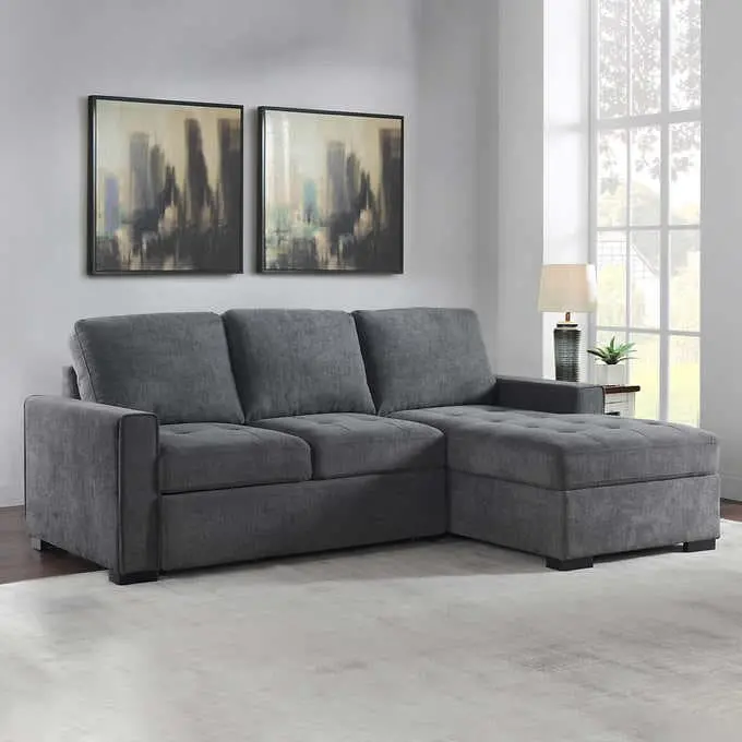 Kendale Modern Sleeper Sofa – Convertible Sectional with Chaise and Hidden Storage Compartment