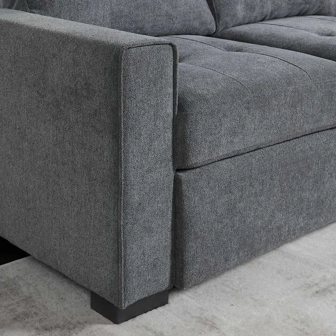Kendale Modern Sleeper Sofa – Convertible Sectional with Chaise and Hidden Storage Compartment