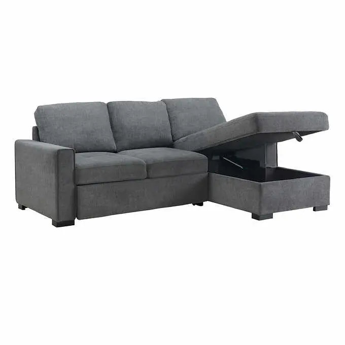 Kendale Modern Sleeper Sofa – Convertible Sectional with Chaise and Hidden Storage Compartment