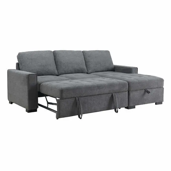 Kendale Modern Sleeper Sofa – Convertible Sectional with Chaise and Hidden Storage Compartment