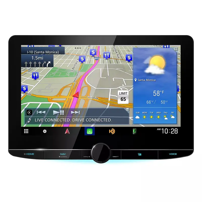 Kenwood eXcelon DNR1007XR In-Dash Car Stereo — 10.1" HD Touchscreen, Built-in Navigation, Bluetooth & Wi-Fi Connectivity
