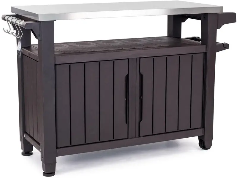 Keter Unity XL All-in-One Outdoor Table with Integrated Storage Compartment