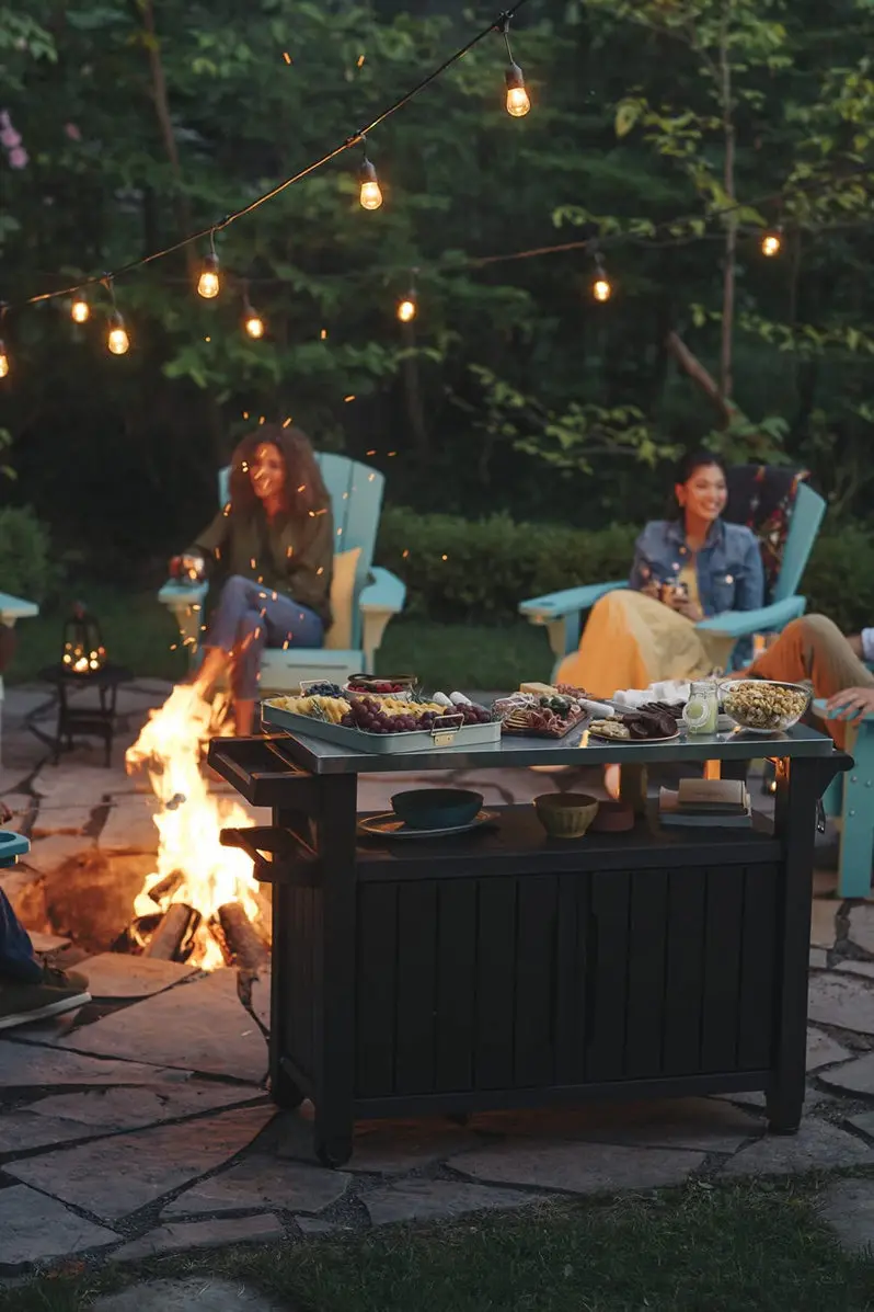 Keter Unity XL All-in-One Outdoor Table with Integrated Storage Compartment