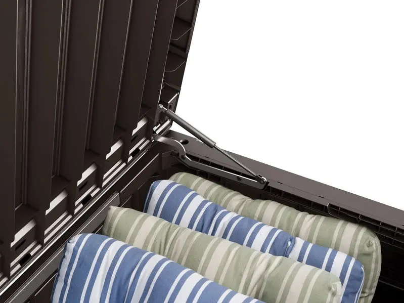 Keter Westwood 150-Gallon Large Deck Box – Heavy-Duty Resin Outdoor Storage for Furniture, Cushions, Tools, and Pool Gear