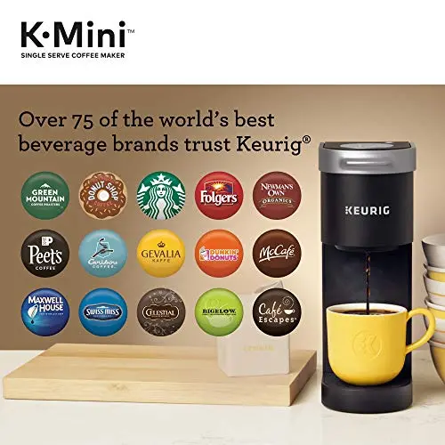 Keurig K-Mini Single-Serve Coffee Brewer – Compact, One-Touch Brewing, Compatible with All K-Cup Pods (Black)