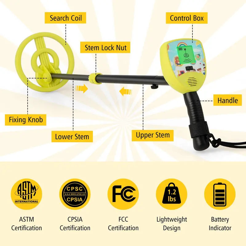 Kid-Friendly Metal Detector Toy with Educational Features