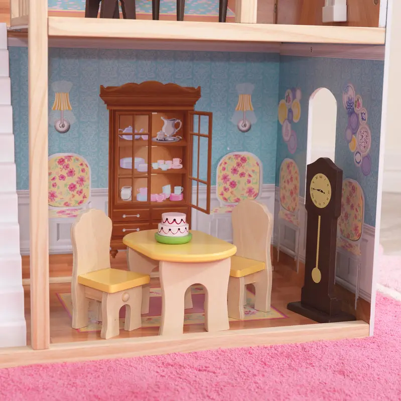 KidKraft Majestic Mansion Dollhouse – Three-Story Wooden Playset with 34 Decorative Accessories