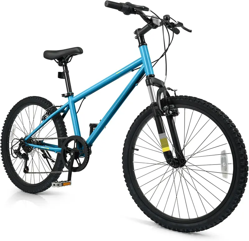 Kids’ 20- and 24-Inch Mountain Bike – 6-Speed Drivetrain with Front Suspension Fork