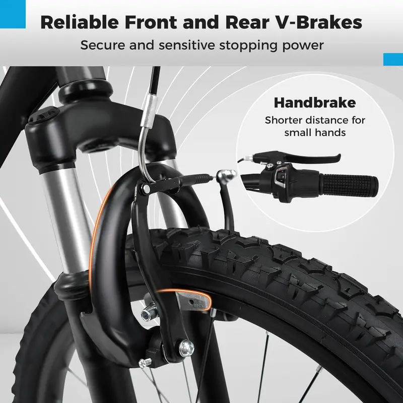 Kids’ 20- and 24-Inch Mountain Bike – 6-Speed Drivetrain with Front Suspension Fork