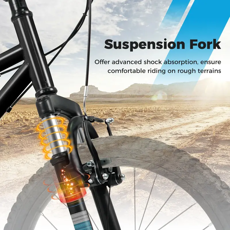 Kids’ 20- and 24-Inch Mountain Bike – 6-Speed Drivetrain with Front Suspension Fork