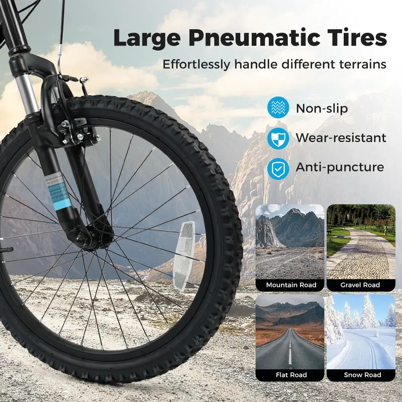 Kids’ 20- and 24-Inch Mountain Bike – 6-Speed Drivetrain with Front Suspension Fork