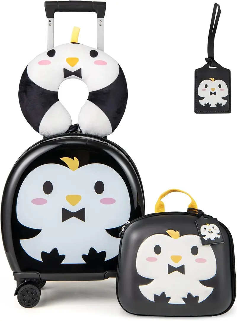Kids’ 4-Piece Luggage Set – Hardside Spinner Carry-On (14") + Backpack (10")