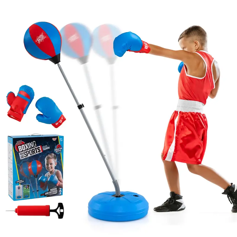 Kids’ Adjustable Punching Bag Set – Includes Reflex Ball and Safe Boxing Toy Components