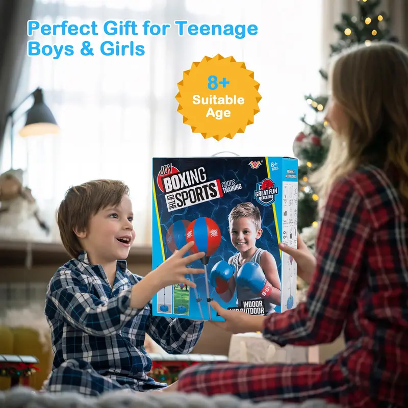 Kids’ Adjustable Punching Bag Set – Includes Reflex Ball and Safe Boxing Toy Components