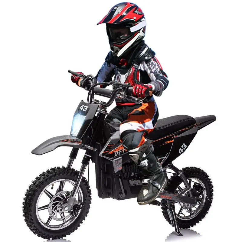 Kids’ Electric Dirt Bike – 36V, 350W Brushless Motor, LED Headlight, Leather Seat, Ages 8–16