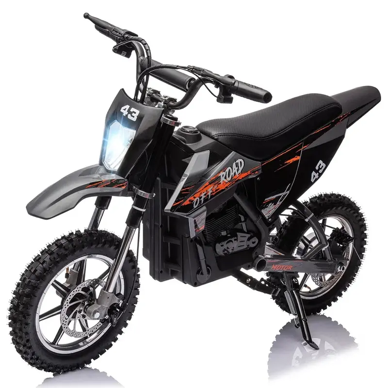 Kids’ Electric Dirt Bike – 36V, 350W Brushless Motor, LED Headlight, Leather Seat, Ages 8–16