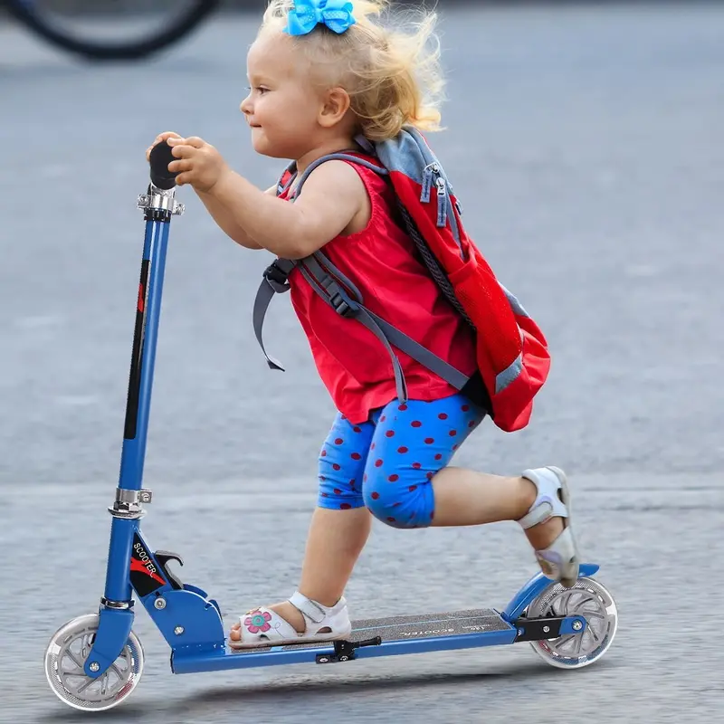 Kids’ Folding Kick Scooter – Aluminum Frame with Dual Flashing LED Wheels