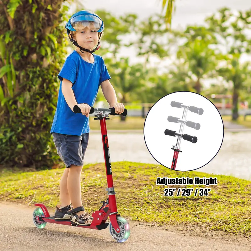 Kids’ Folding Kick Scooter – Aluminum Frame with Dual Flashing LED Wheels