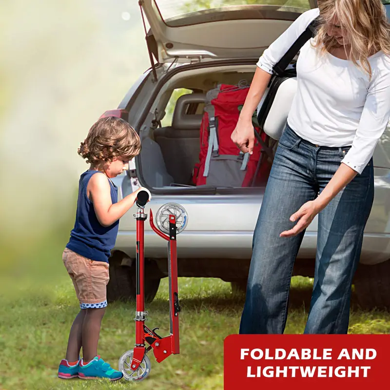 Kids’ Folding Kick Scooter – Aluminum Frame with Dual Flashing LED Wheels