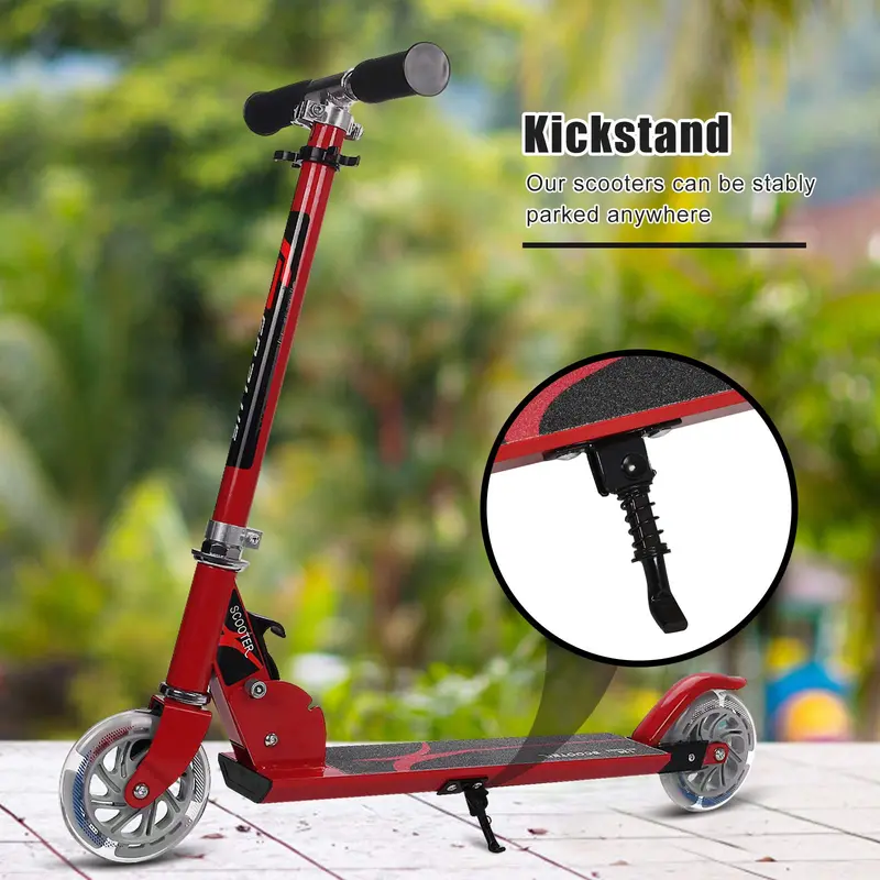 Kids’ Folding Kick Scooter – Aluminum Frame with Dual Flashing LED Wheels