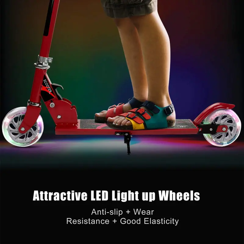 Kids’ Folding Kick Scooter – Aluminum Frame with Dual Flashing LED Wheels