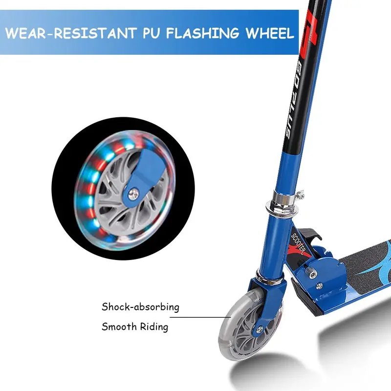 Kids’ Folding Kick Scooter – Aluminum Frame with Dual Flashing LED Wheels