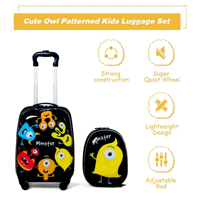 Kids’ Luggage Set – Two-Piece Carry-On Collection (12-inch and 16-inch) with Lightweight Design