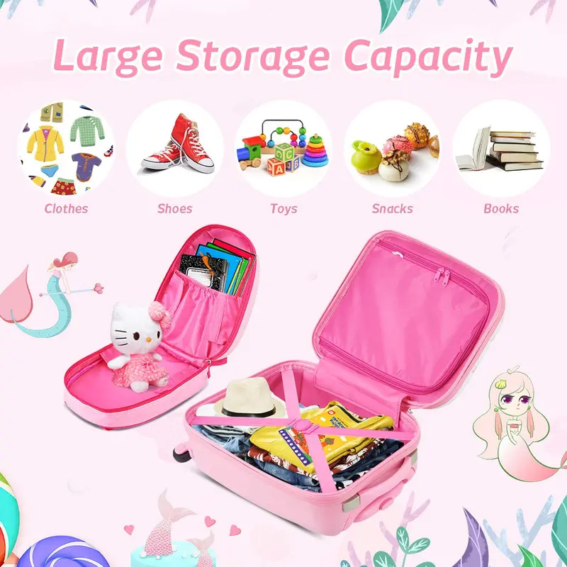 Kids’ Luggage Set – Two-Piece Lightweight Spinner Suitcase Combo (12" + 16") for Traveling Children