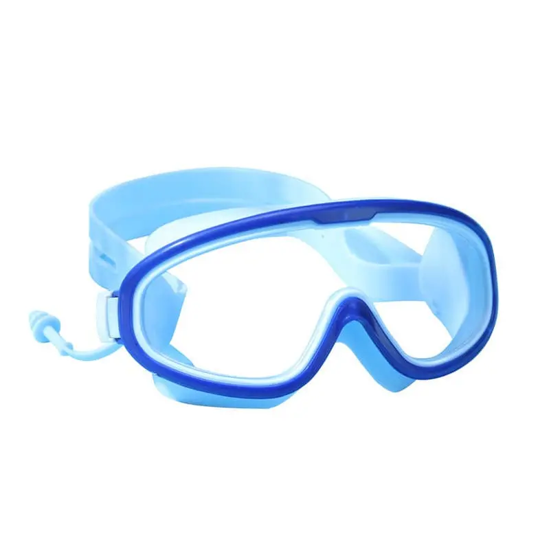 Kids’ Oversized Anti-Fog Goggles – HD Lens with Integrated Earplugs for Swimming and Water Activities