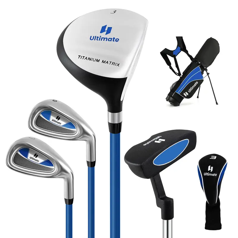 Kids' Right-Handed Golf Club Set for Ages 8–10 with Stand Bag