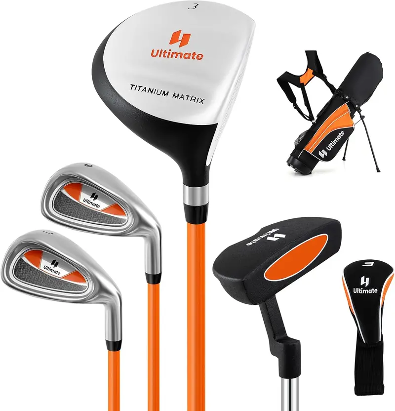 Kids' Right-Handed Golf Club Set for Ages 8–10 with Stand Bag