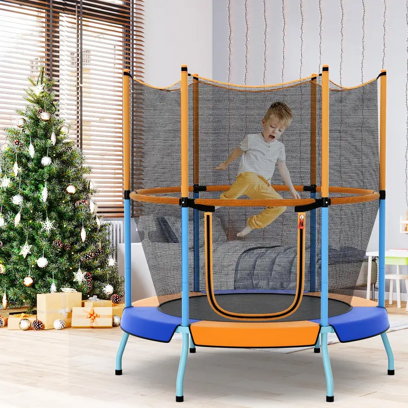 Kids’ Round Trampoline with Safety Enclosure 2