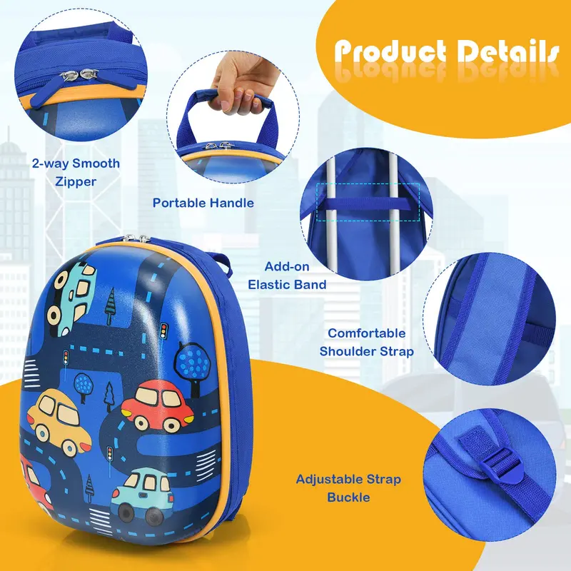 Kids’ Travel Luggage Set – 12-Inch and 18-Inch Carry-On Suitcases Designed for Young Travelers
