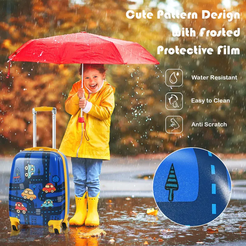 Kids’ Travel Luggage Set – 12-Inch and 18-Inch Carry-On Suitcases Designed for Young Travelers
