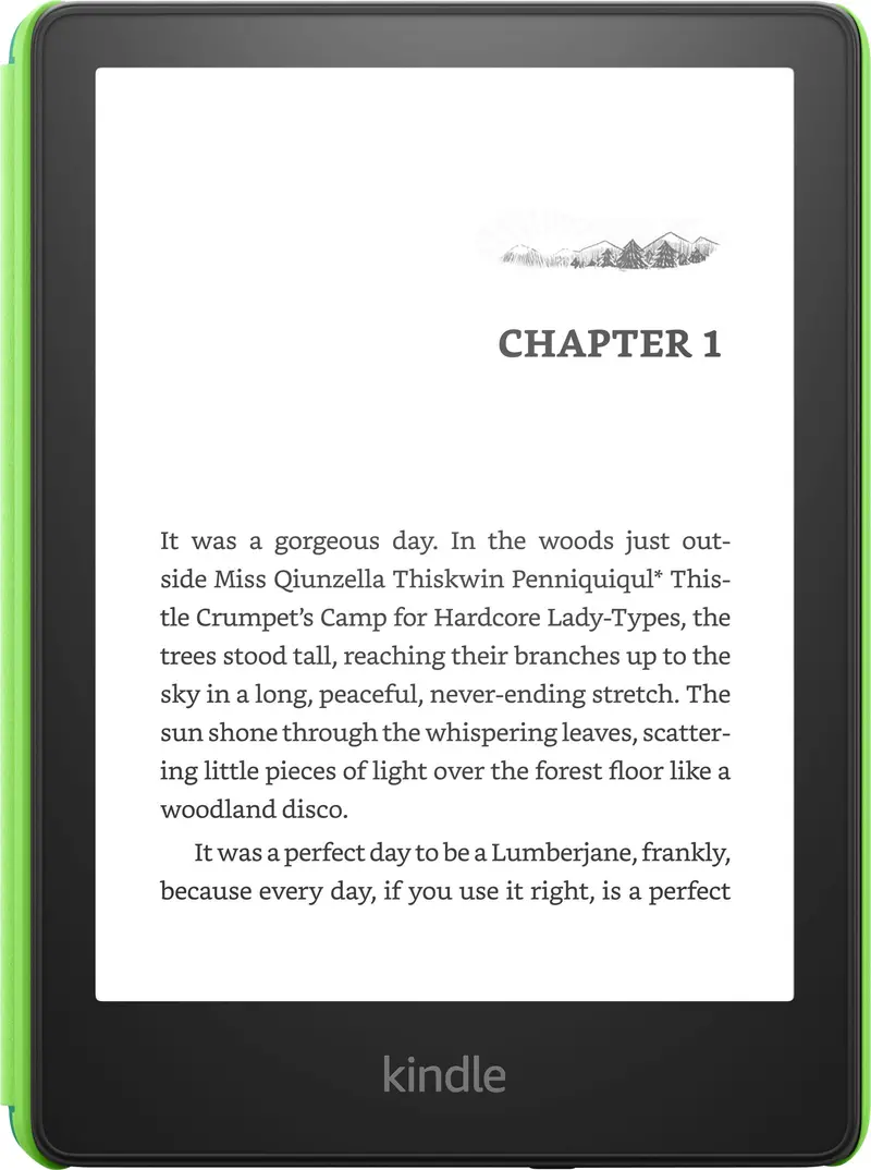 Kindle Paperwhite Kids — 6.8" E-Reader with Protective Cover, 16GB Storage, Emerald Forest Edition (2022–2023)