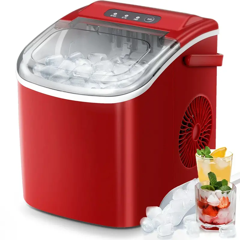 KISSAIR Portable Countertop Ice Maker — 26 lbs/24H Output, Self-Cleaning, Fast Cycle, Compact Design